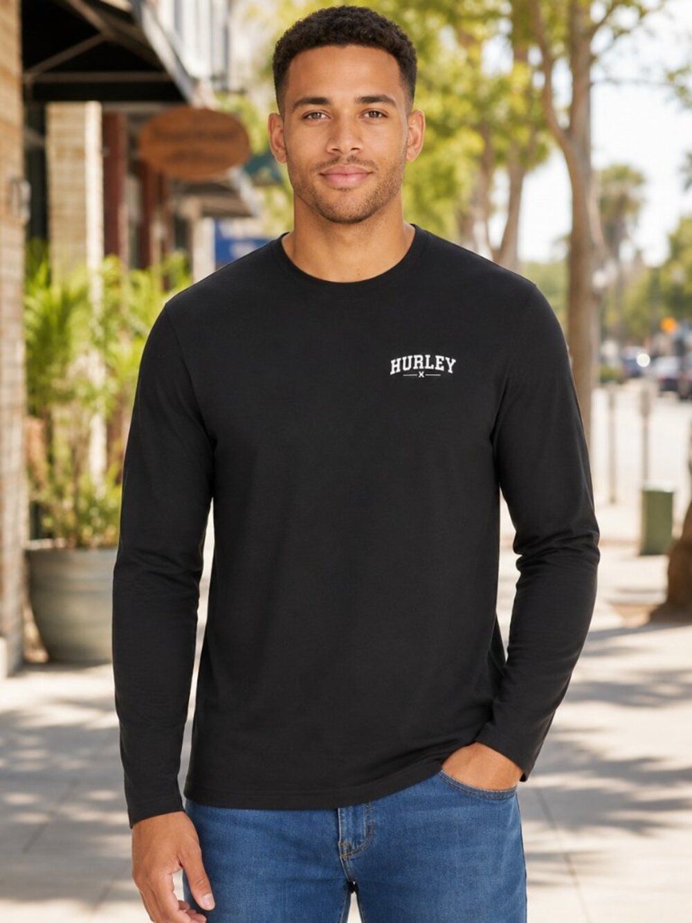 Hurley Men's Long Sleeve Tee Black Size M